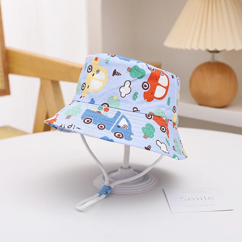 Sombrero de Sol de Panamá para bebé, gorra de pescador de dibujos animados para niño y niña, sombrero de cubo para bebé al aire libre, novedad de verano y otoño