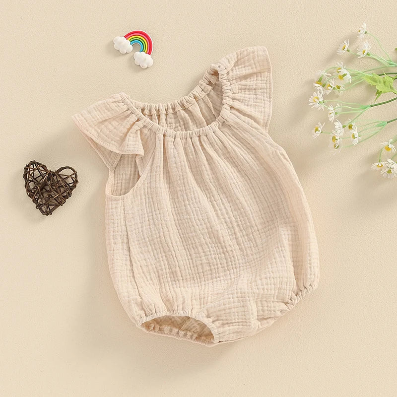 Pudcoco-Pelele de lino y algodón para niñas recién nacidas, sin mangas, con hombros descubiertos, sólido, ropa de verano, informal, de 0 a 24 meses