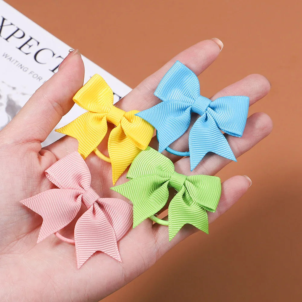 5/10/20 piezas Mini lazos sólidos bandas elásticas para el cabello niños niñas pequeña banda de goma cuerda para el cabello Cola de Caballo titular accesorios para el cabello