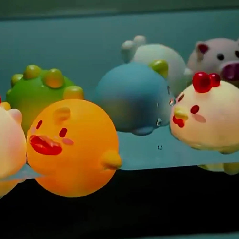 Juguetes con luz LED para bebé, animales bonitos, juguete de baño, agua de natación, flotador de goma suave, pato luminoso de inducción para niños, regalos divertidos
