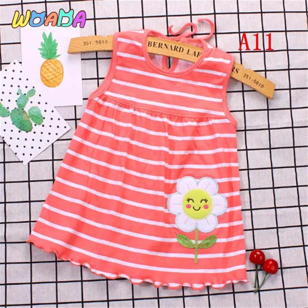 Vestido de algodón sin mangas para niñas, pelele para recién nacidos, traje Regular de línea A, novedad