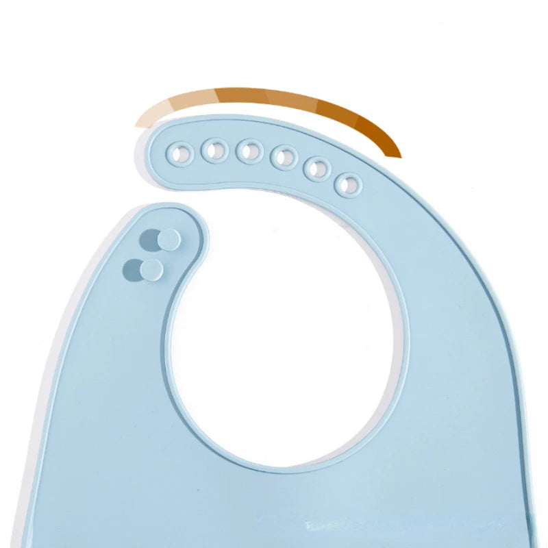 Baberos de silicona para bebés, babero impermeable para bebés, Color sólido, ajuste de 6 velocidades, bolsillo para Saliva, paños para eructar para niños, accesorios para recién nacidos