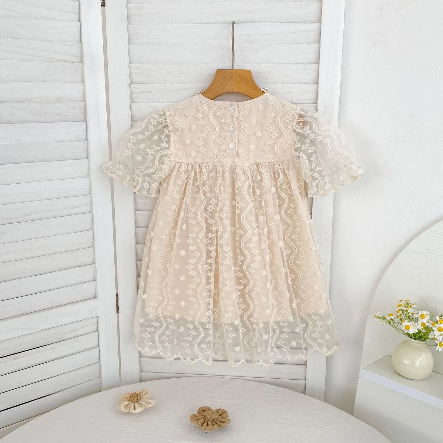 Nuevo vestido de hermanas para niñas pequeñas, vestidos de princesa de encaje, traje de verano para niñas, ropa infantil de algodón para hermanas gemelas
