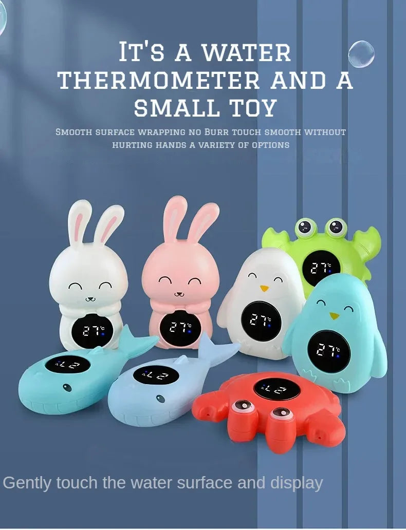 Medidor de temperatura de baño para bebé, medidor de temperatura de baño Digital flotante para agua, pantalla LED, probador de temperatura, dibujos animados de seguridad