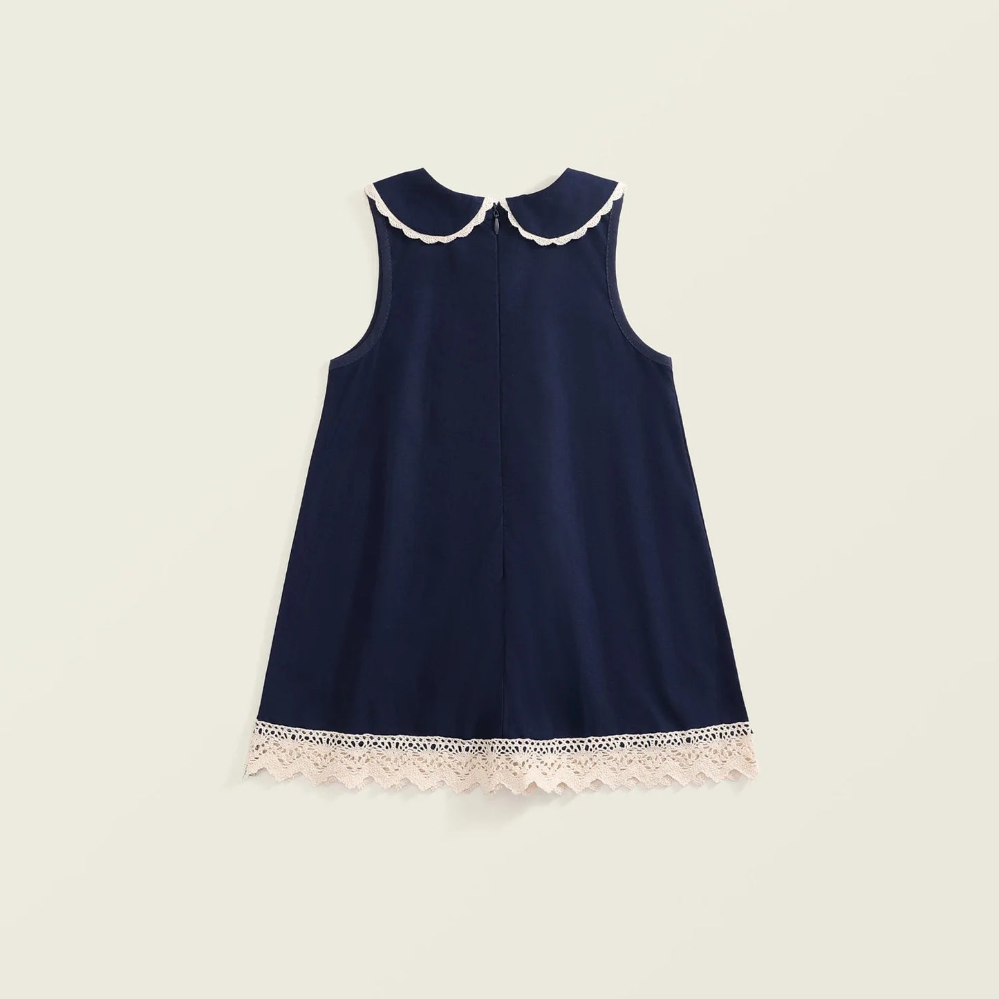 Vestido de retazos de encaje para niños verano 2025 nueva falda de chaleco sin mangas de encaje de estilo Retro para niñas