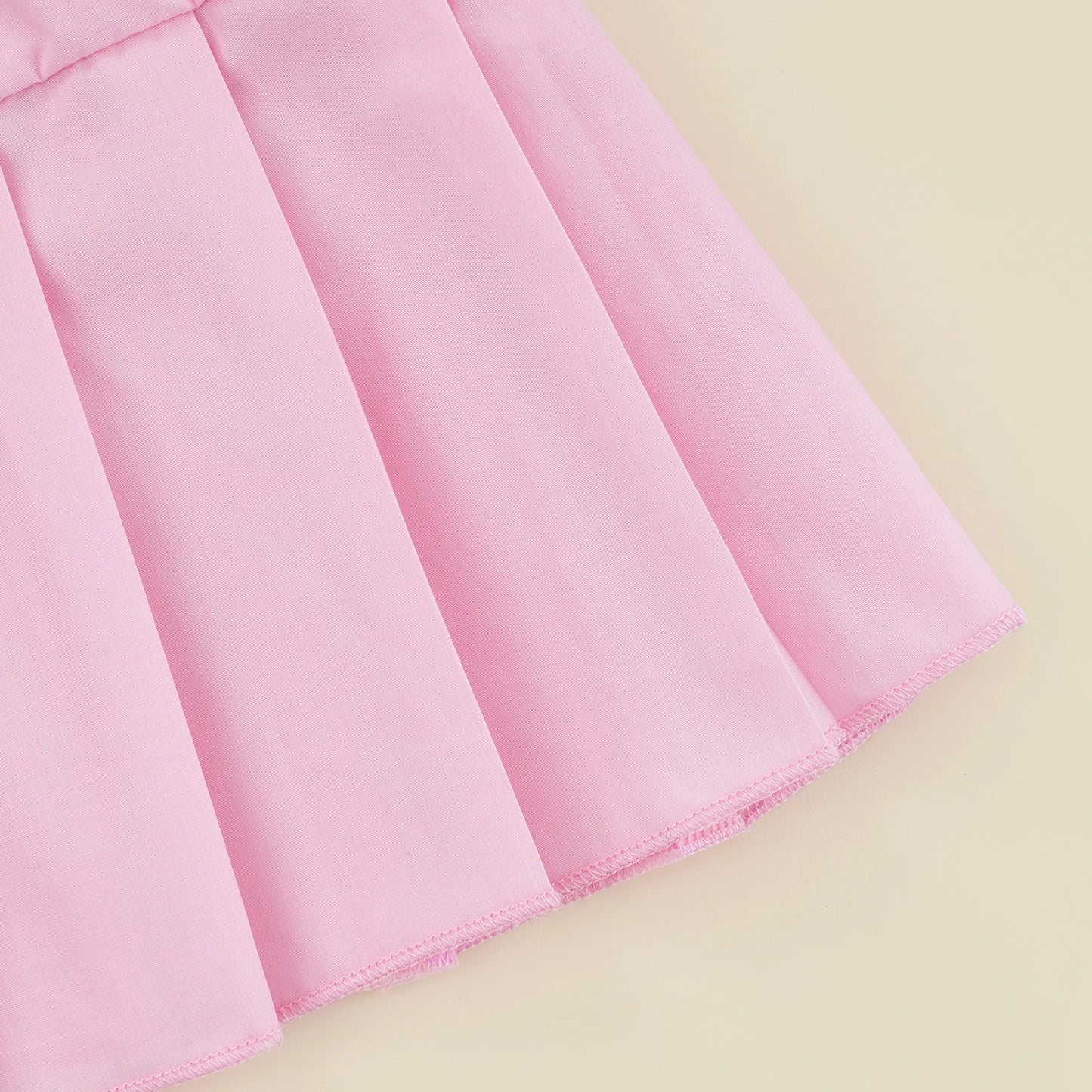 Conjunto de ropa de verano para niñas pequeñas, camiseta sin mangas con botones de solapa de retazos y Falda plisada, 2 a 7 años