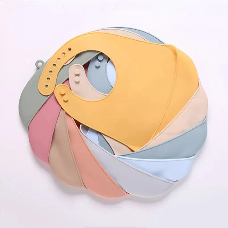 Baberos de silicona para comer para bebés, Baberos para bebés fáciles de limpiar, toalla babeante, Baberos impermeables de silicona para niños