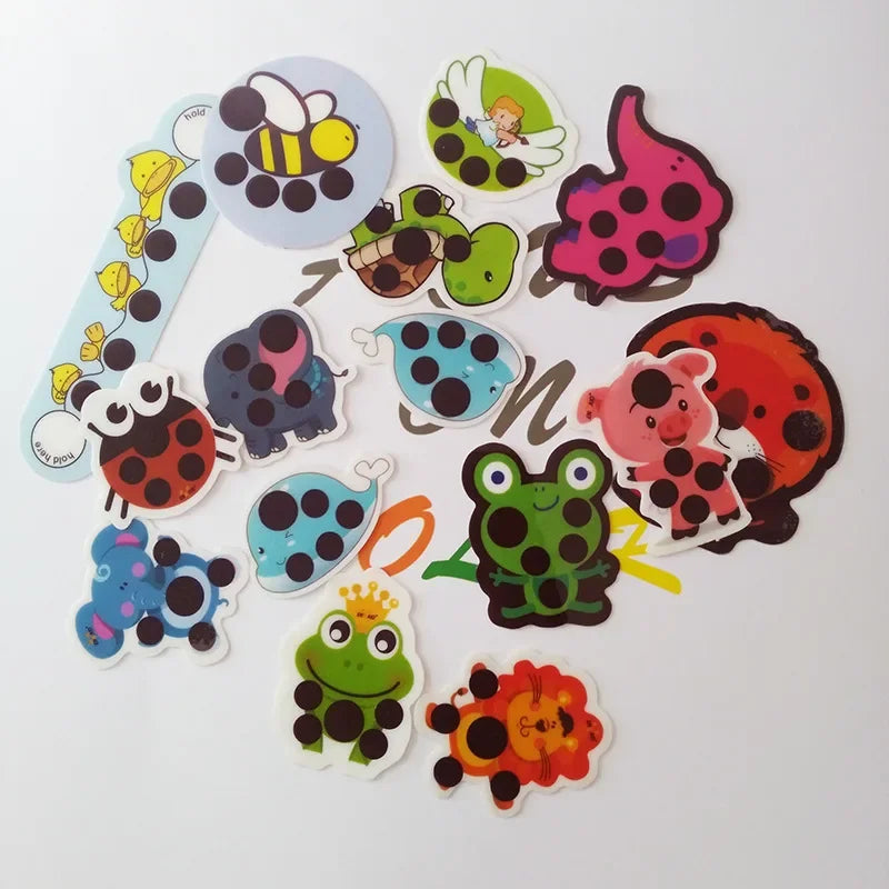 10 Uds. De pegatinas de animales de dibujos animados para bebé, tira para la cabeza y la frente, termómetro para la fiebre corporal, termómetro de seguridad para el cuidado del bebé para niños
