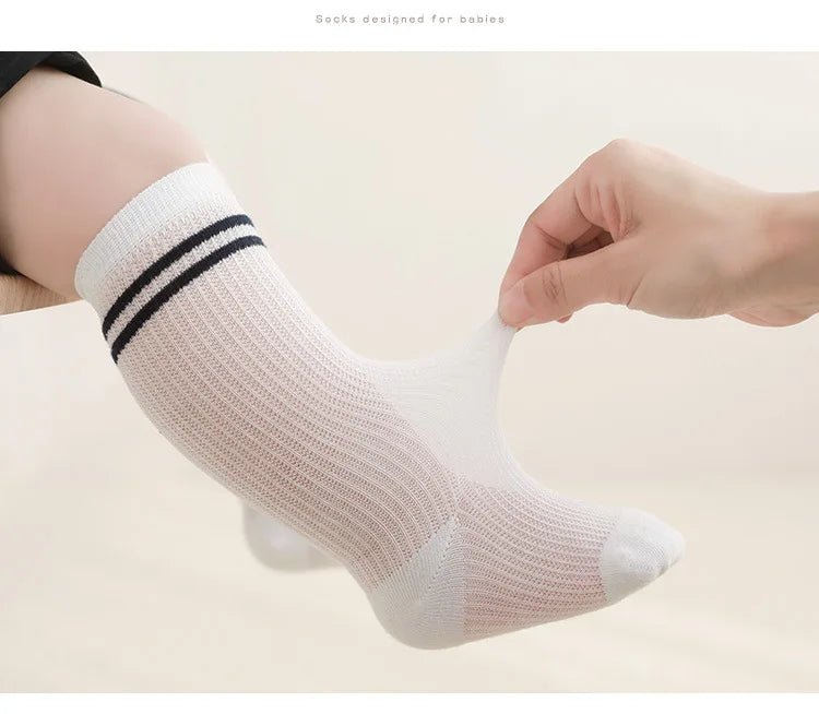Calcetines de tubo largo para bebé, calcetines transpirables de verano para niños, medias de algodón suave para bebé, calcetines para bebés
