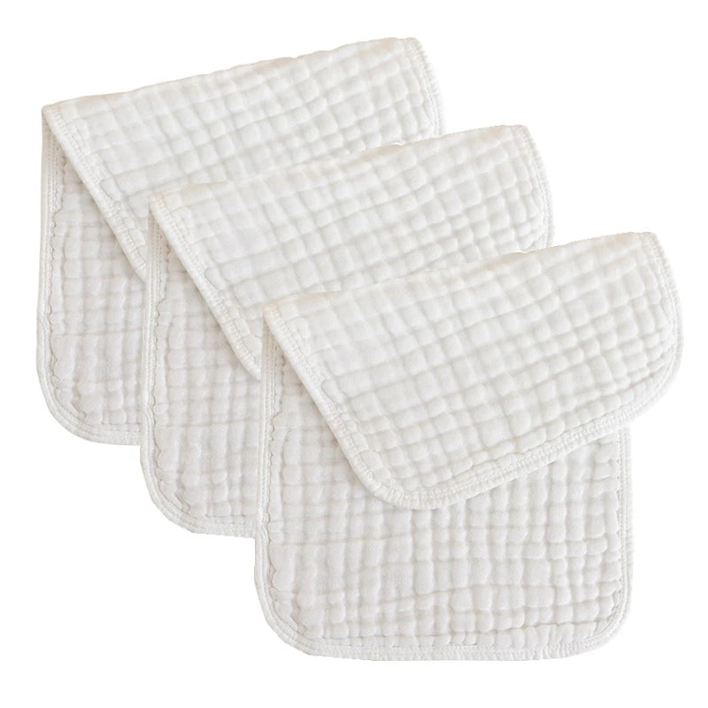 Toalla de muselina para recién nacido, paño para eructar de 1/2/3 piezas y 25x50cm, 6 capas, color blanco, 100% algodón