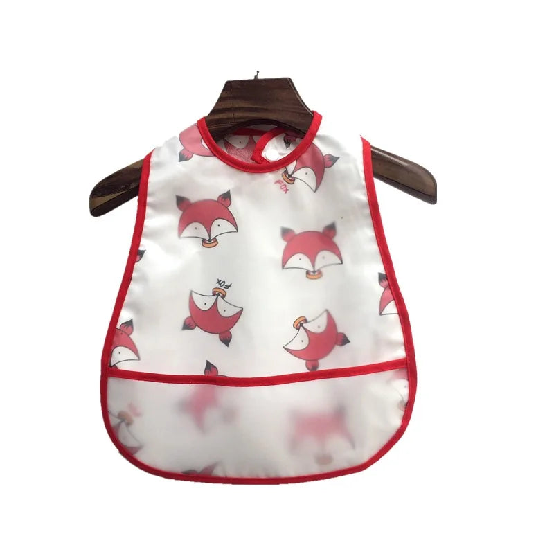 Baberos de alimentación para el almuerzo con bolsillo impermeable EVA con patrón de dibujos animados, Baberos ajustables para bebés, delantal bonito para niños, paños para eructar, novedad de 2023