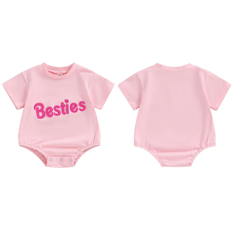 Ropa a juego para madre e hija, camiseta de manga corta con bordado de letras y cuello redondo para verano