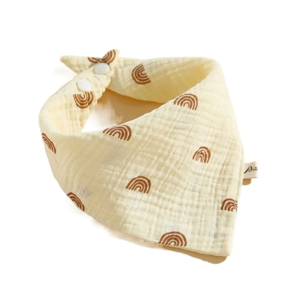 Baberos de muselina estampados para bebé, paños de algodón con botón a presión, toalla de Saliva con volantes suaves