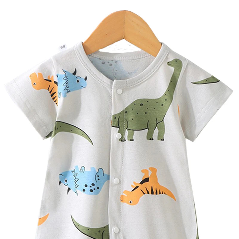 Pelele de algodón para bebé, ropa de dibujos animados para niño pequeño, mono de manga corta para escalar, disfraz infantil para recién nacido, novedad de verano