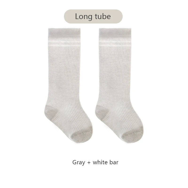 Calcetines de tubo largo para bebé, calcetines transpirables de verano para niños, medias de algodón suave para bebé, calcetines para bebés