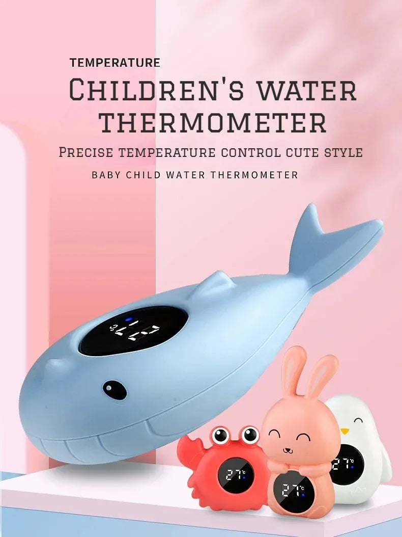 Medidor de temperatura de baño para bebé, medidor de temperatura de baño Digital flotante para agua, pantalla LED, probador de temperatura, dibujos animados de seguridad