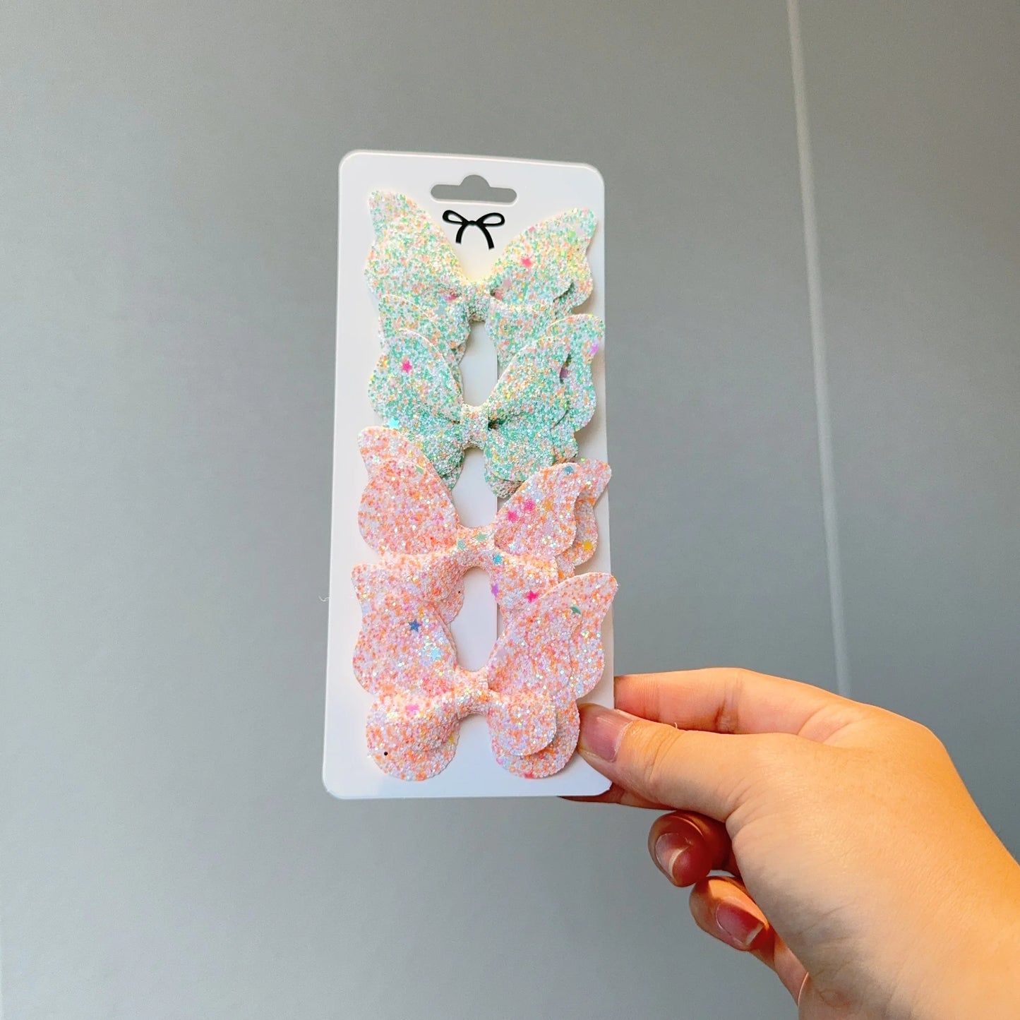 4 Uds. De lazos para el pelo de mariposa lisos y pinzas para el pelo para niñas, accesorios para el cabello de cuero para niños, horquillas, pasadores, tocados de regalo