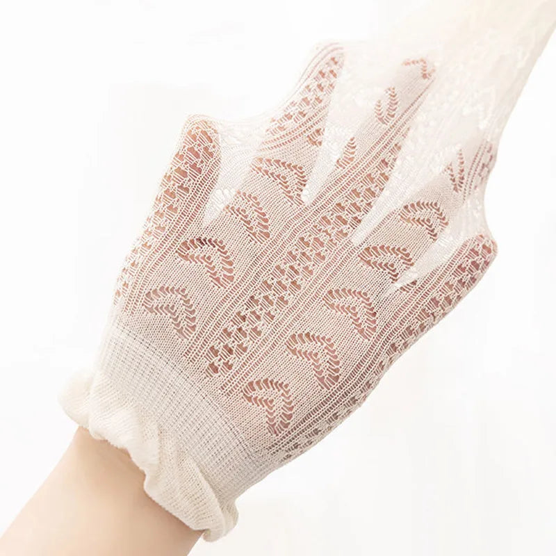3 pares de medias con volantes de encaje blanco de princesa, calcetines de malla de verano para niñas, calcetines largos finos y transpirables para niños de 3 a 12 años, calcetines hasta la pantorrilla