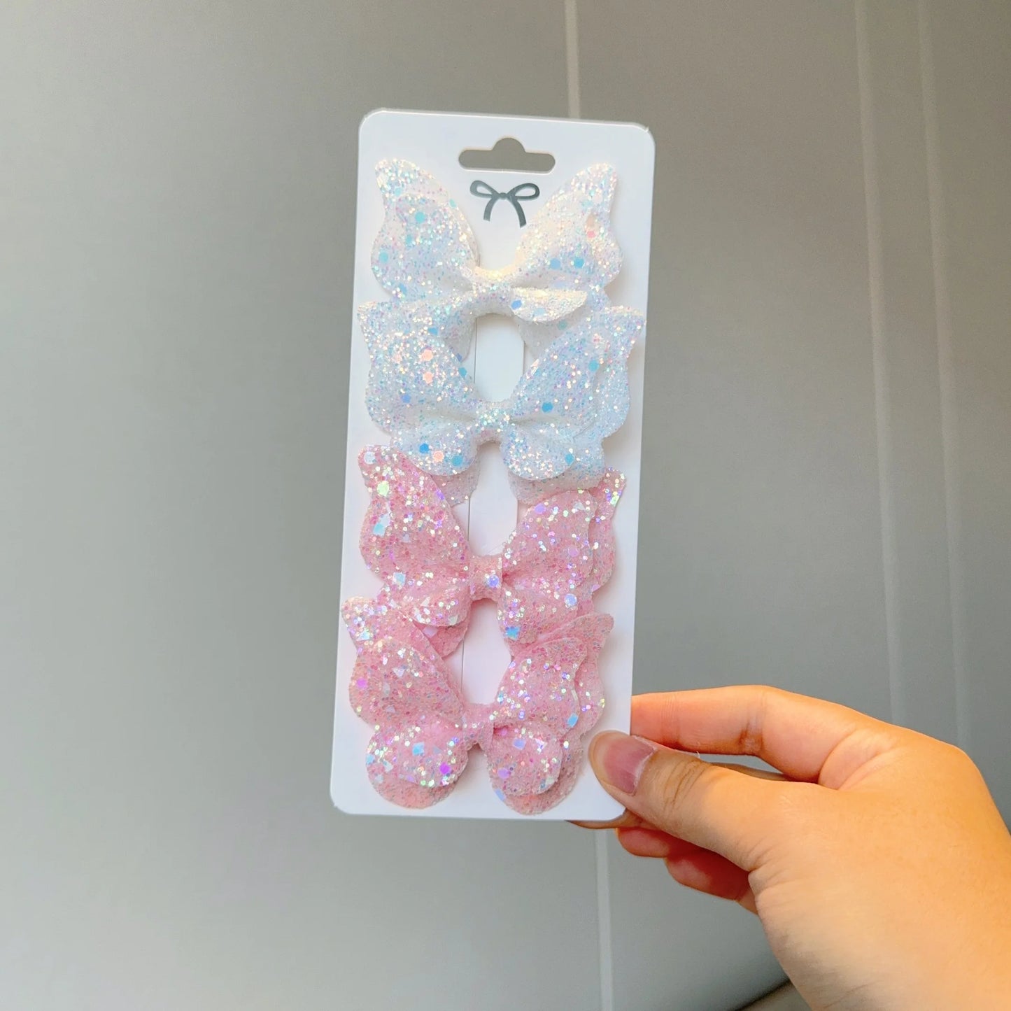 4 Uds. De lazos para el pelo de mariposa lisos y pinzas para el pelo para niñas, accesorios para el cabello de cuero para niños, horquillas, pasadores, tocados de regalo