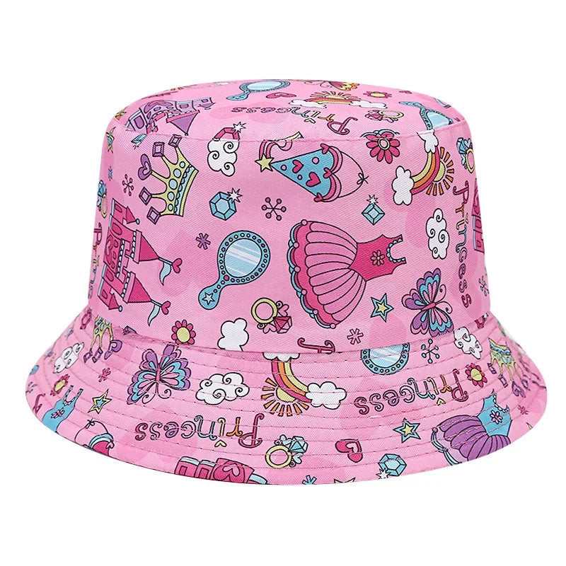 Sombrero de pescador de doble cara para bebé, bonito unicornio con letras bordadas, gorra de pescador para niños y niñas, sombrero para el sol para niño al aire libre para primavera y verano