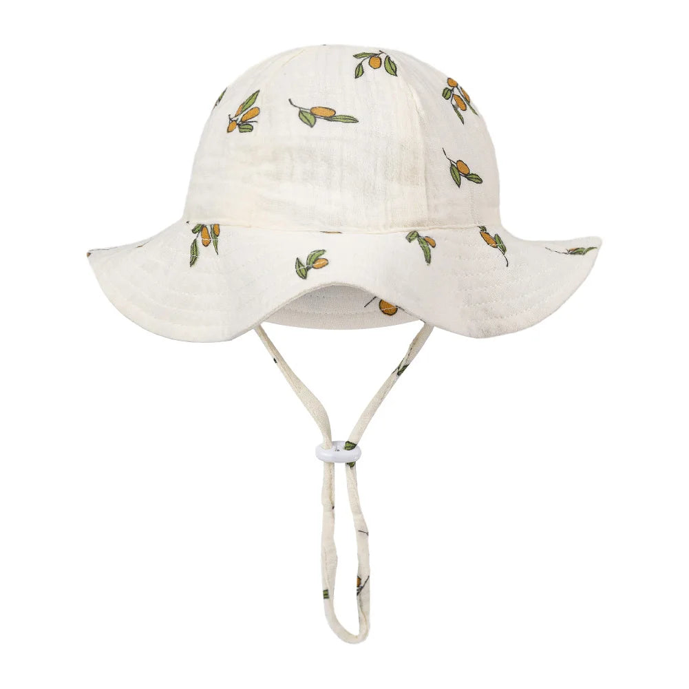 Sombreros de cubo con estampado Floral para bebé, gorros sólidos ajustables para niños y niñas, gorros con protección solar para exteriores, diademas para pesca en la playa