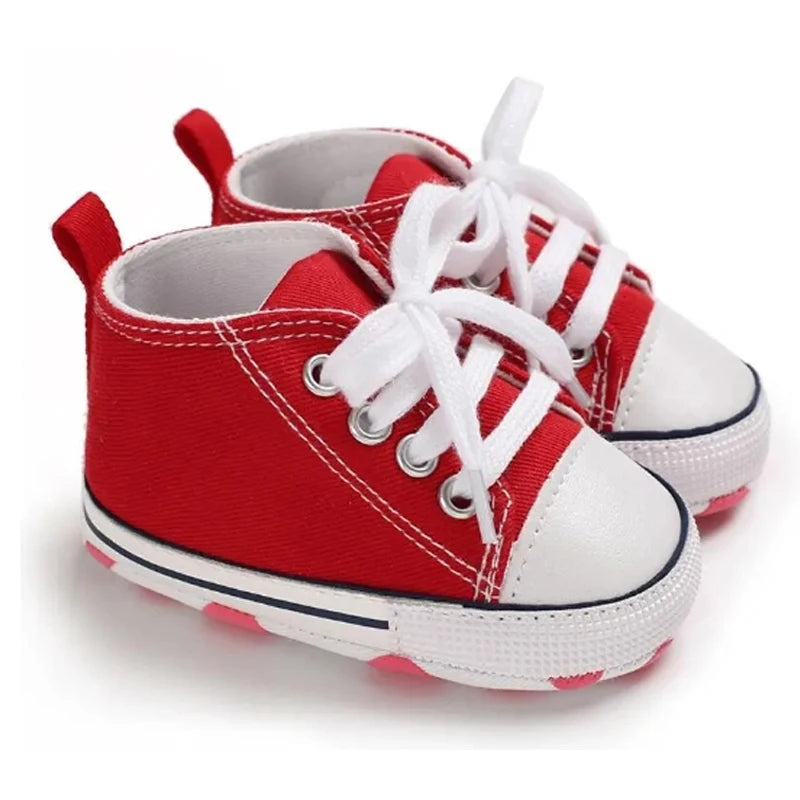 Zapatos clásicos de lona para bebé, zapatillas informales para recién nacido, primeros pasos, suela suave, antideslizante, D2486