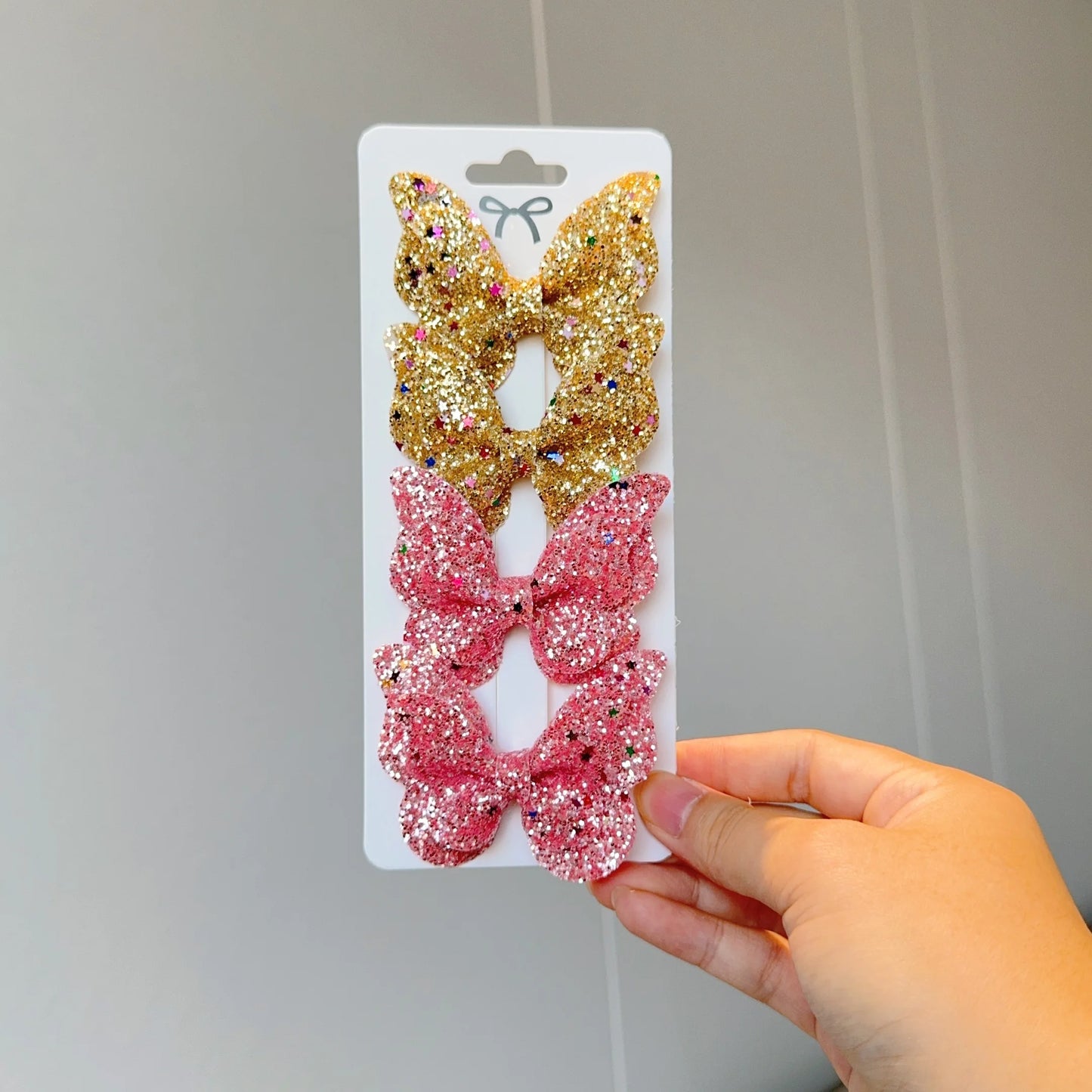 4 Uds. De lazos para el pelo de mariposa lisos y pinzas para el pelo para niñas, accesorios para el cabello de cuero para niños, horquillas, pasadores, tocados de regalo