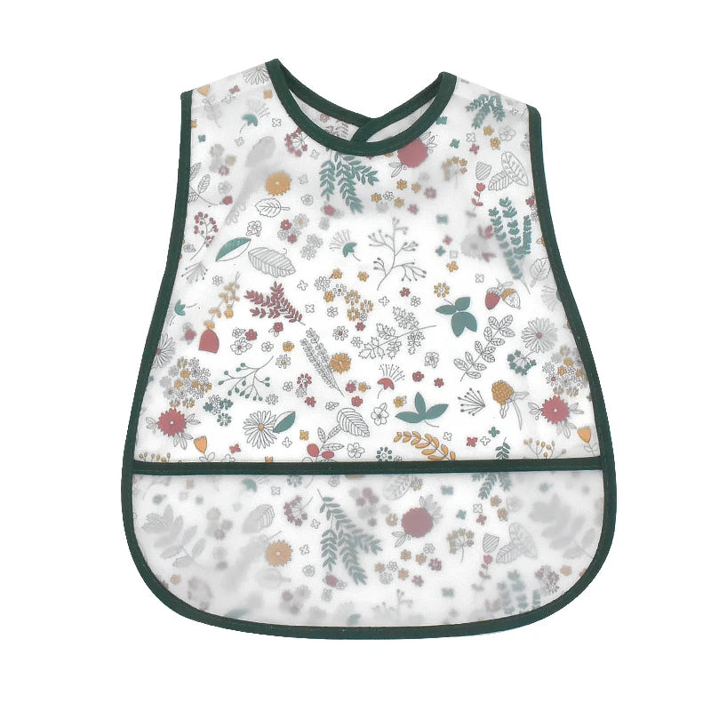 Baberos de alimentación para el almuerzo con bolsillo impermeable EVA con patrón de dibujos animados, Baberos ajustables para bebés, delantal bonito para niños, paños para eructar, novedad de 2023