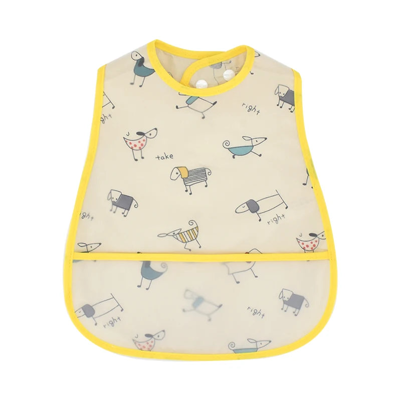 Baberos de alimentación para el almuerzo con bolsillo impermeable EVA con patrón de dibujos animados, Baberos ajustables para bebés, delantal bonito para niños, paños para eructar, novedad de 2023