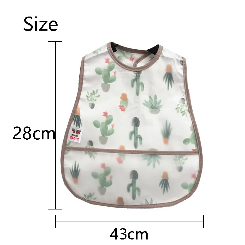 Baberos de alimentación para el almuerzo con bolsillo impermeable EVA con patrón de dibujos animados, Baberos ajustables para bebés, delantal bonito para niños, paños para eructar, novedad de 2023