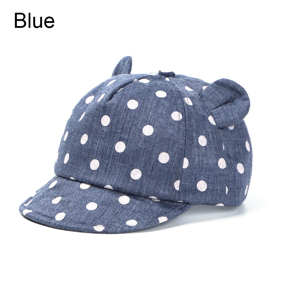 Sombrero de béisbol informal para bebé de 6-24 meses, gorra con Orejas de conejo, gorros de playa de lunares, gorra de Panamá, sombrero de sol para niños al aire libre
