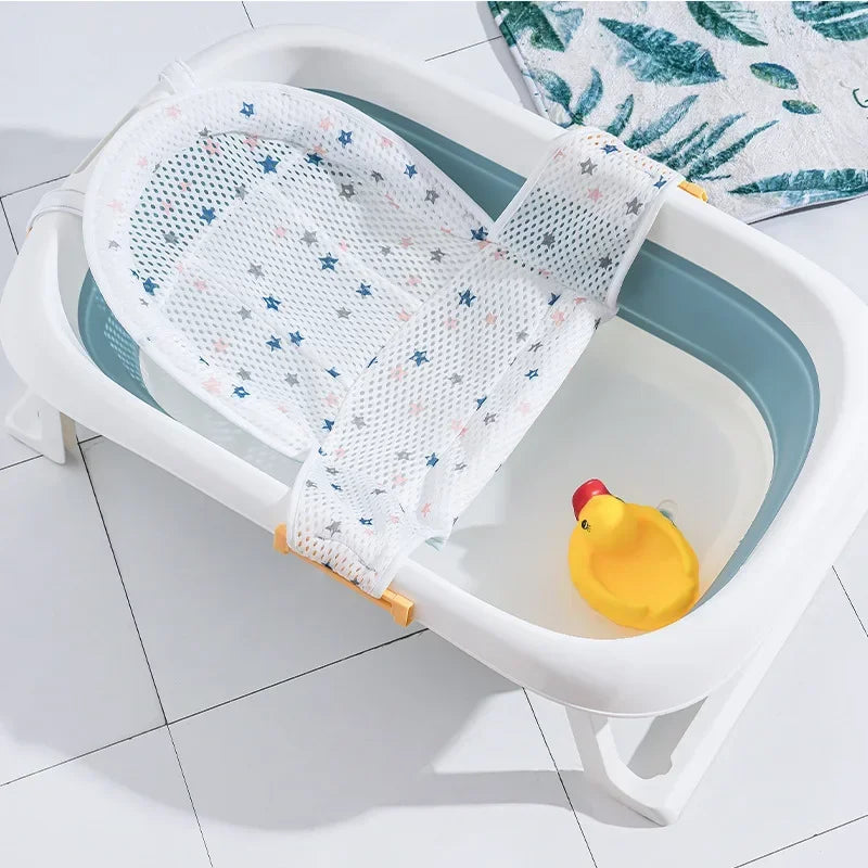 Alfombra de baño para bebé, red en T ajustable para recién nacido, Protector de baño, accesorios de baño, productos para bebé, estera y ducha plegables