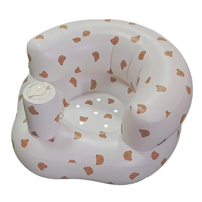 Asiento inflable para bebés de 3 a 36 meses, sofá para bebés con bomba de aire integrada, asiento Bumbo para aprender a sentarse, amamantar, acampar