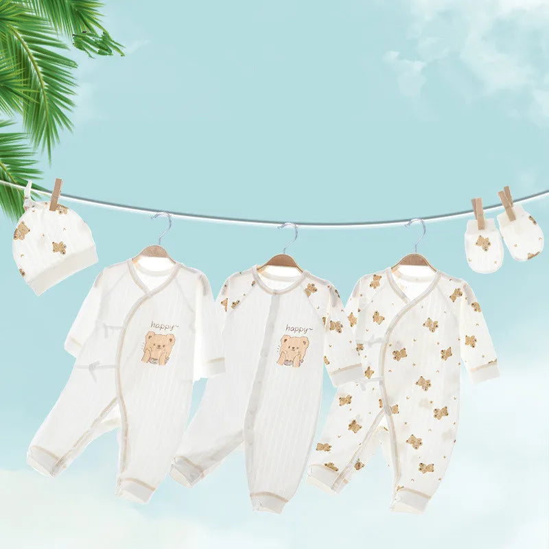 22/26 pieces/lot Newborn Baby Clothes Sets For Girls Boys 100% Cotton Infant Summer Clothes Outfits Baby Rompers Hat Bibs
