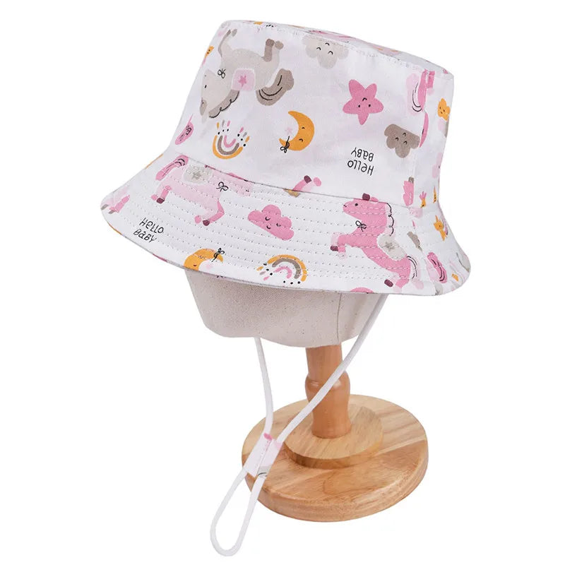 Sombrero de Sol de Panamá para bebé, gorra de pescador de dibujos animados para niño y niña, sombrero de cubo para bebé al aire libre, novedad de verano y otoño