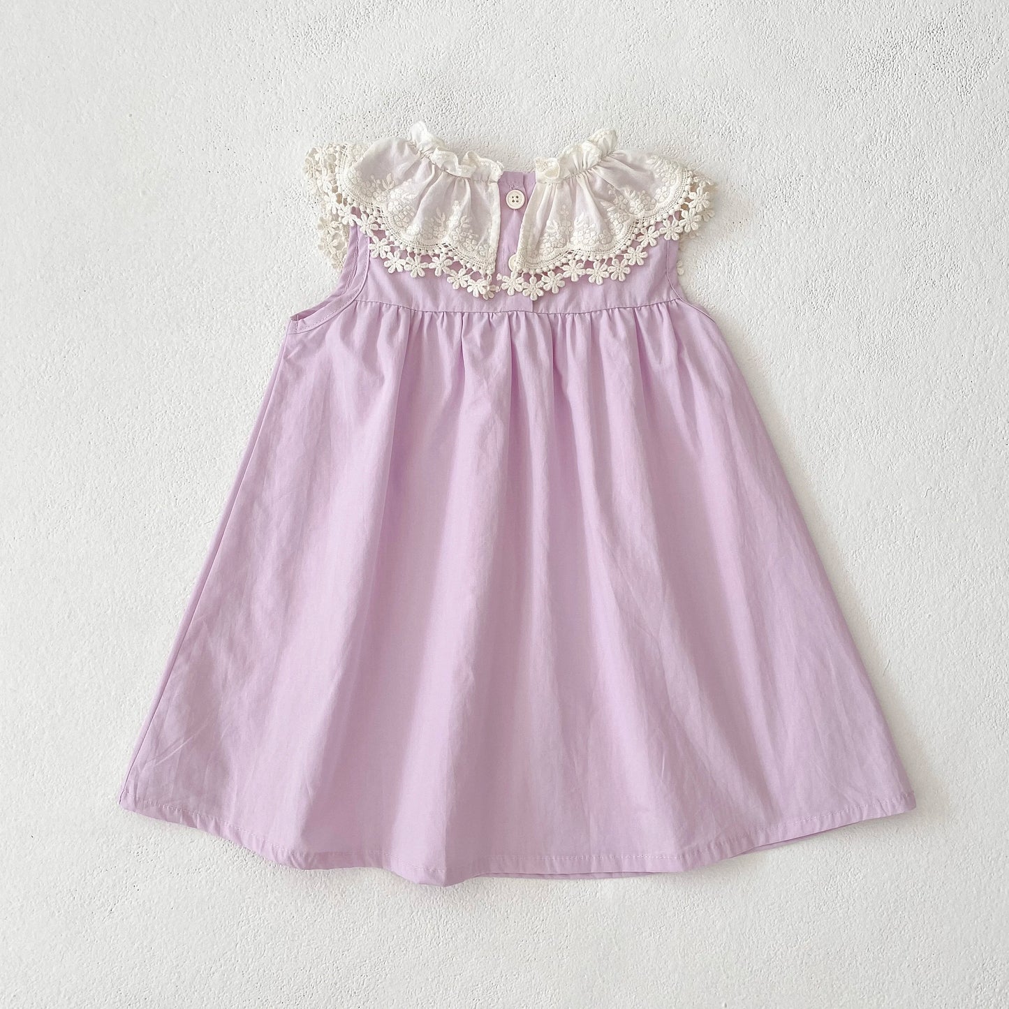 Vestido de encaje con cuello de pétalo para hermanas, peleles para bebés, ropa para niñas, vestido de princesa para fiesta con lazo, ropa dulce y bonita para niños