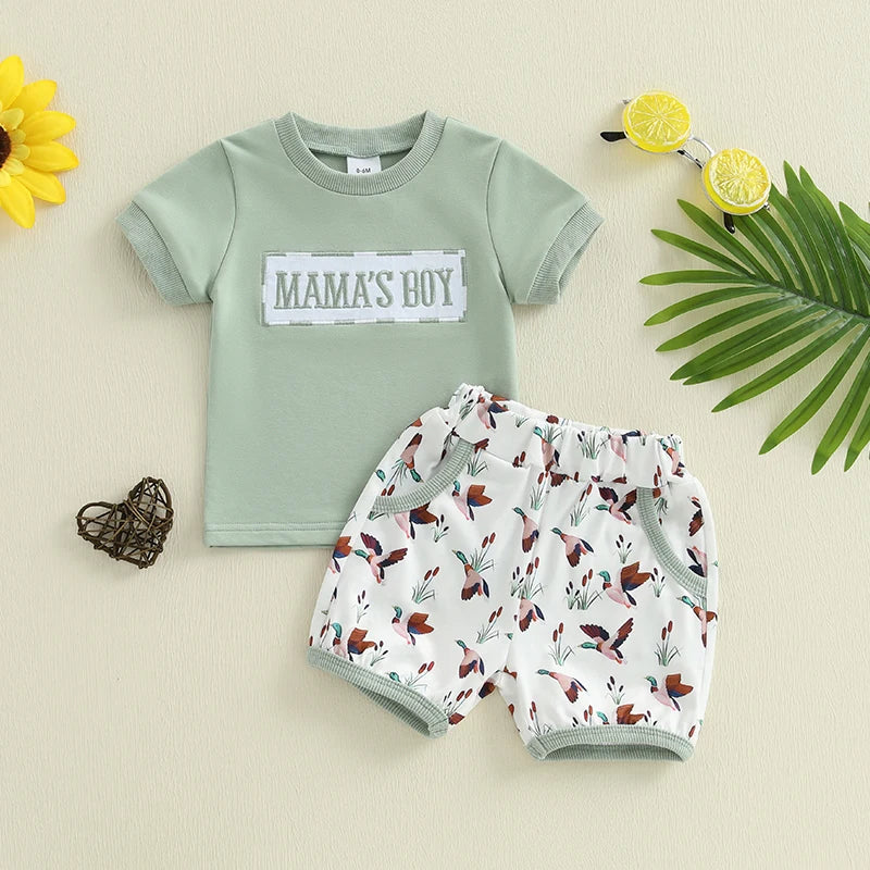 Lioraitiin, trajes de verano para niños pequeños, camisetas de manga corta con cuello redondo y Bordado de letras, pantalones cortos de cintura elástica, conjunto de ropa de 2 uds.