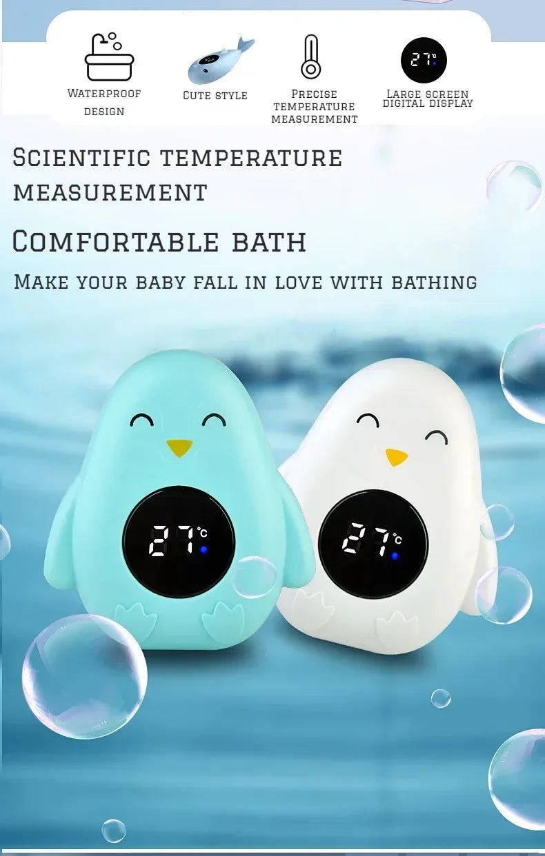Medidor de temperatura de baño para bebé, medidor de temperatura de baño Digital flotante para agua, pantalla LED, probador de temperatura, dibujos animados de seguridad