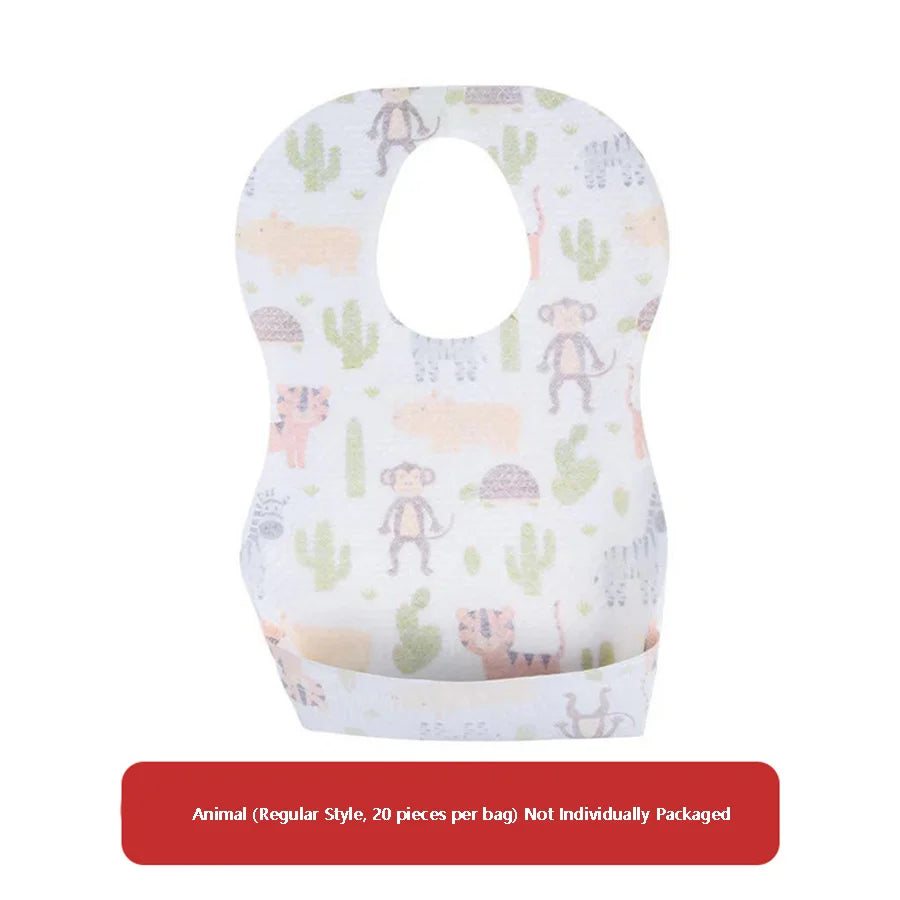 Babero desechable para bebé, servilleta para saliva, bolsa de comida para niños, sin lavado, impermeable, antisuciedad, artefacto para comer, portátil, súper suave