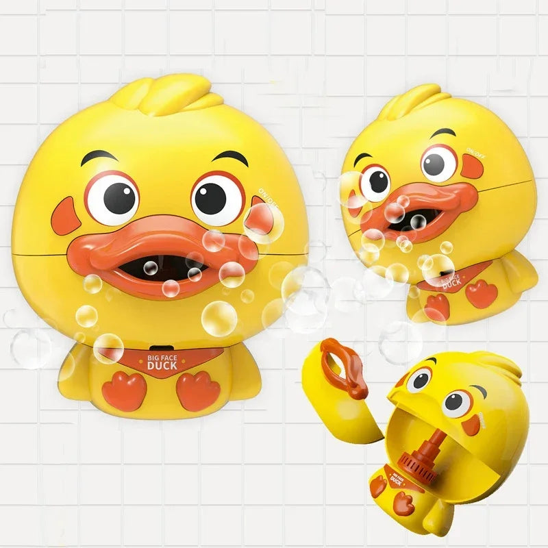 Juguete de baño de pato de burbujas para bebé, divertido fabricante de burbujas para baño para niños pequeños, piscina, bañera, máquina de jabón, juguetes de baño para niños
