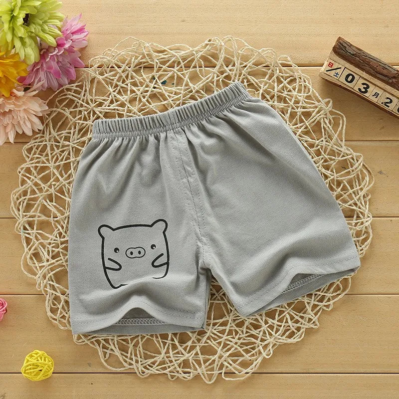 Verano niños niño 2 uds pantalones cortos de algodón suave ropa Casual transpirable niños niña bebé raya de dibujos animados deportes playa medio pantalón 2-5 Y