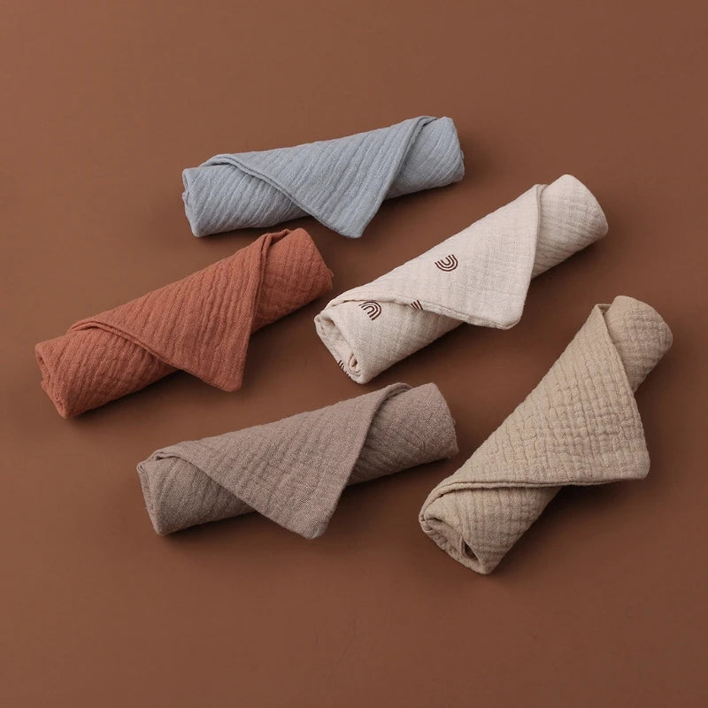 Toalla para bebé de 5 piezas, artículos para recién nacidos, cuadrados de muselina, baño de mano para recién nacido, toallas para la cara, gasa de algodón suave, toallita para bebé