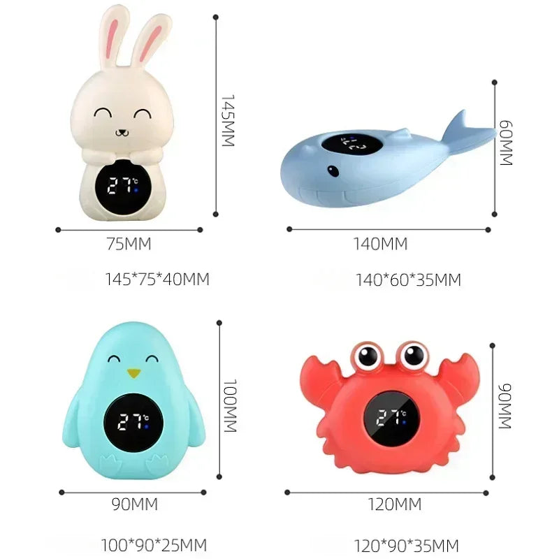 Medidor de temperatura de baño para bebé, medidor de temperatura de baño Digital flotante para agua, pantalla LED, probador de temperatura, dibujos animados de seguridad