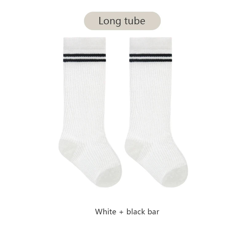 Calcetines de tubo largo para bebé, calcetines transpirables de verano para niños, medias de algodón suave para bebé, calcetines para bebés