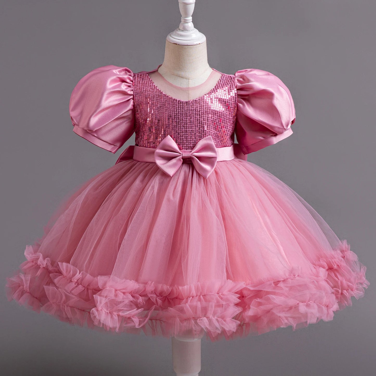 Vestido de niña recién nacida, vestidos de fiesta para niñas de 1 año, vestido de princesa de cumpleaños, vestido de bautizo con mangas peludas de verano, ropa de bebé