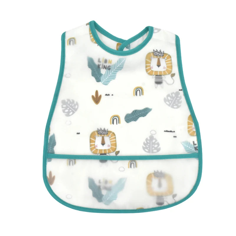 Baberos de alimentación para el almuerzo con bolsillo impermeable EVA con patrón de dibujos animados, Baberos ajustables para bebés, delantal bonito para niños, paños para eructar, novedad de 2023