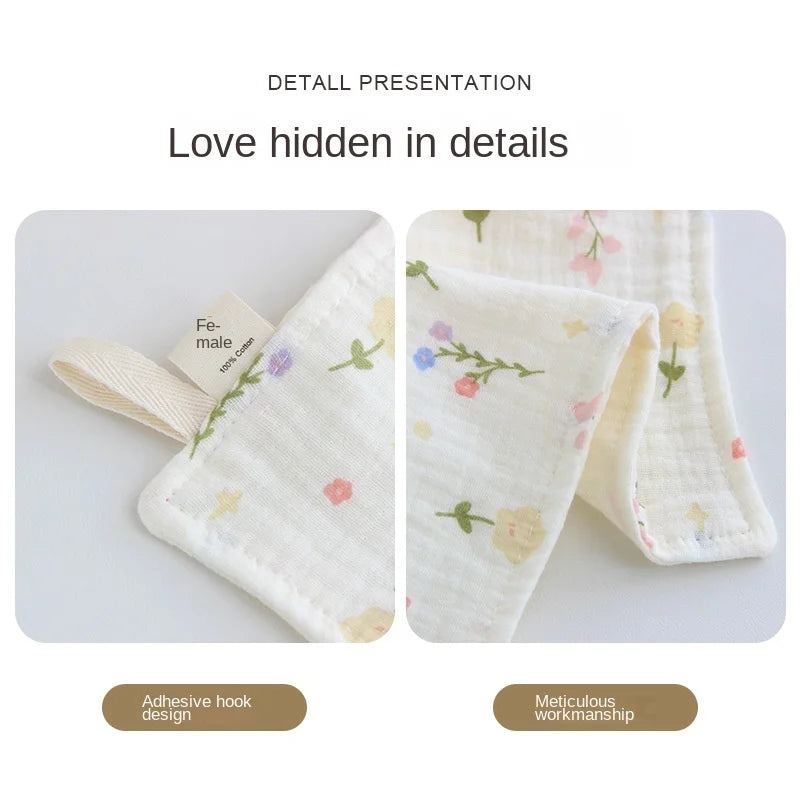 Toalla cuadrada de muselina de gasa de 4 capas para Saliva de bebé, estampado Floral, artículos para bebé recién nacido, pañuelo, toalla facial absorbente bonita