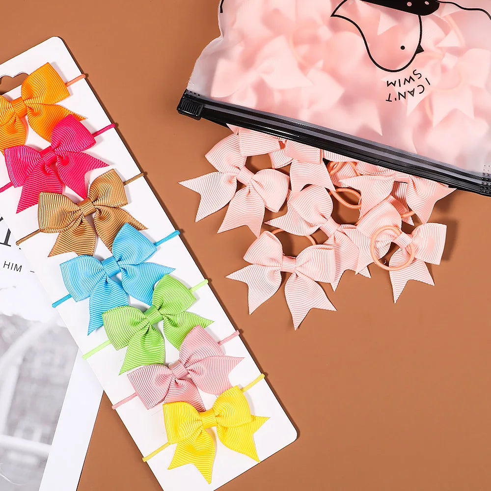 5/10/20 piezas Mini lazos sólidos bandas elásticas para el cabello niños niñas pequeña banda de goma cuerda para el cabello Cola de Caballo titular accesorios para el cabello