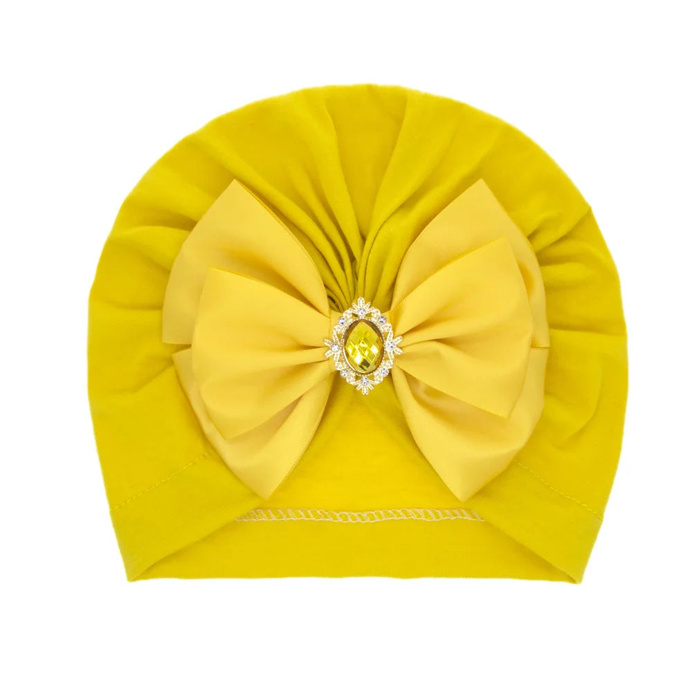1 pieza, gorro estampado para bebé, gorro para niños, lazo para niñas recién nacidas, accesorios de fotografía de diamantes, gorro para primavera y otoño, accesorios infantiles