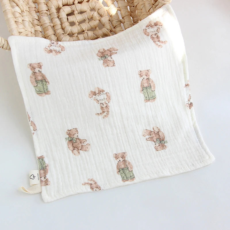Toalla cuadrada de muselina de gasa de 4 capas para Saliva de bebé, estampado Floral, artículos para bebé recién nacido, pañuelo, toalla facial absorbente bonita